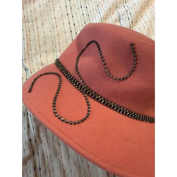 Vintage Betmar New York 100% Wool Hat Pink Jewel Embellished - Picture 2 of 4